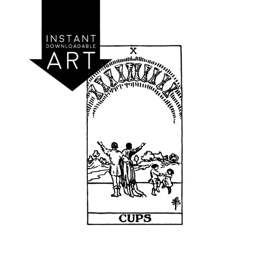 Ten of Cups Tarot Card | Digital Print