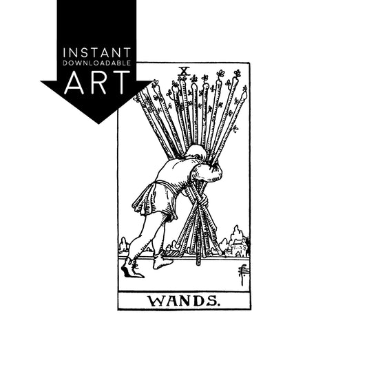 Ten of Wands Tarot Card | Digital Print
