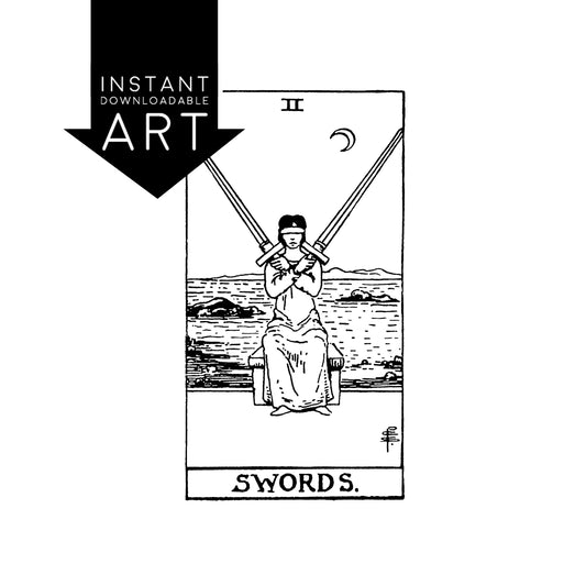 Two of Swords Tarot Card | Digital Print