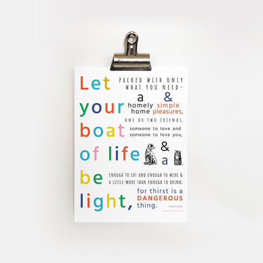 Let Your Boat of Life Be Light | Sustainable Print