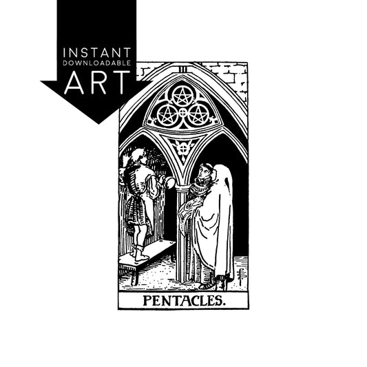 Three of Pentacles Tarot Card | Digital Print