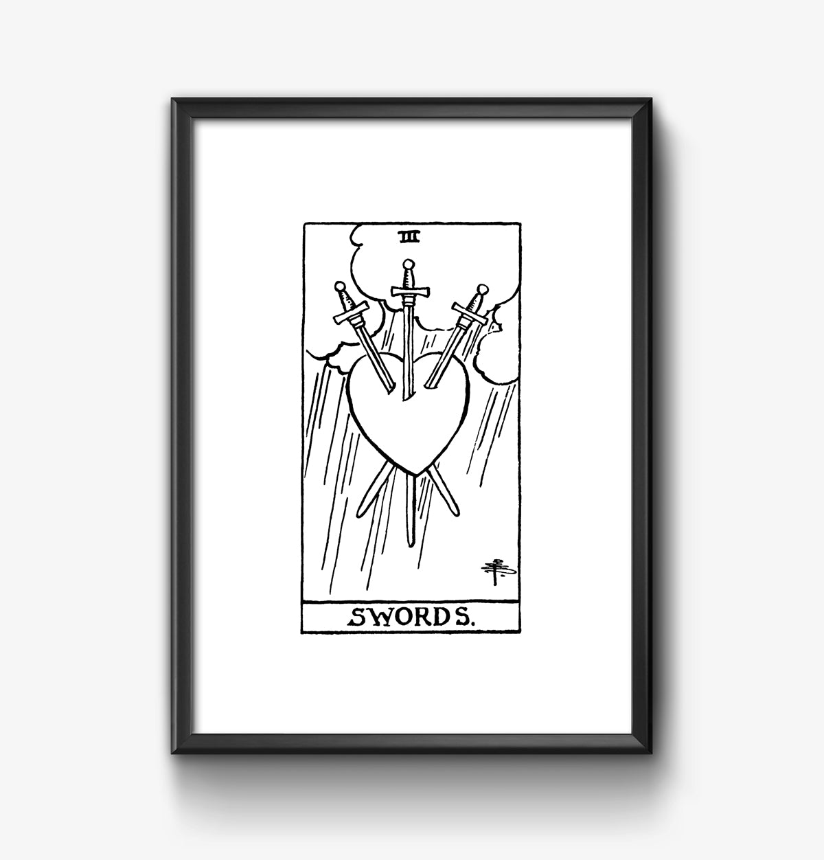 Three of Swords Tarot Card | Digital Print