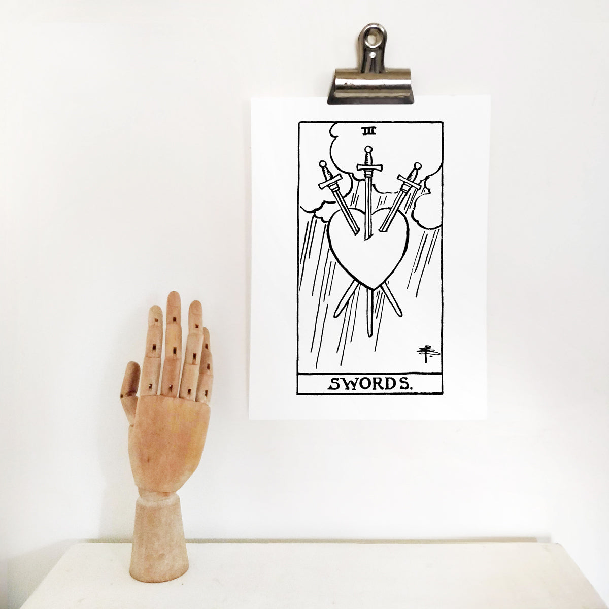 Three of Swords Tarot Card | Digital Print