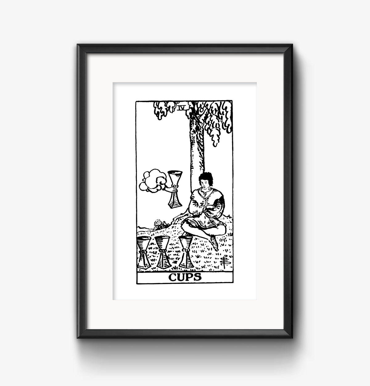 Four of Cups Tarot Card | Digital Print