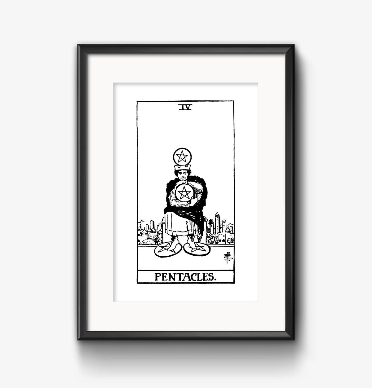 Four of Pentacles Tarot Card | Digital Print
