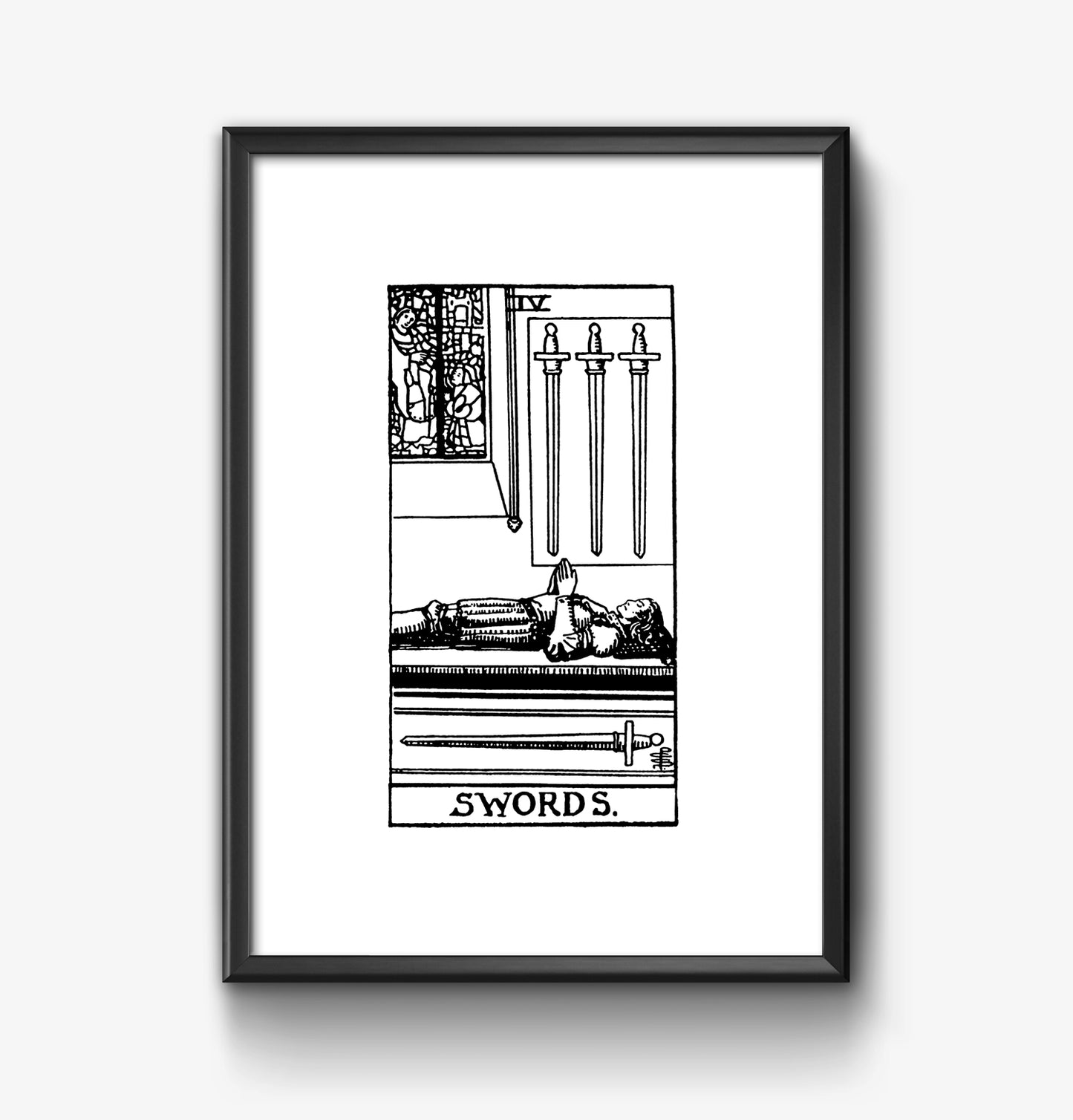 Four of Swords Tarot Card | Digital Print