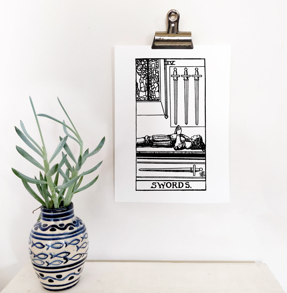 Four of Swords Tarot Card | Digital Print