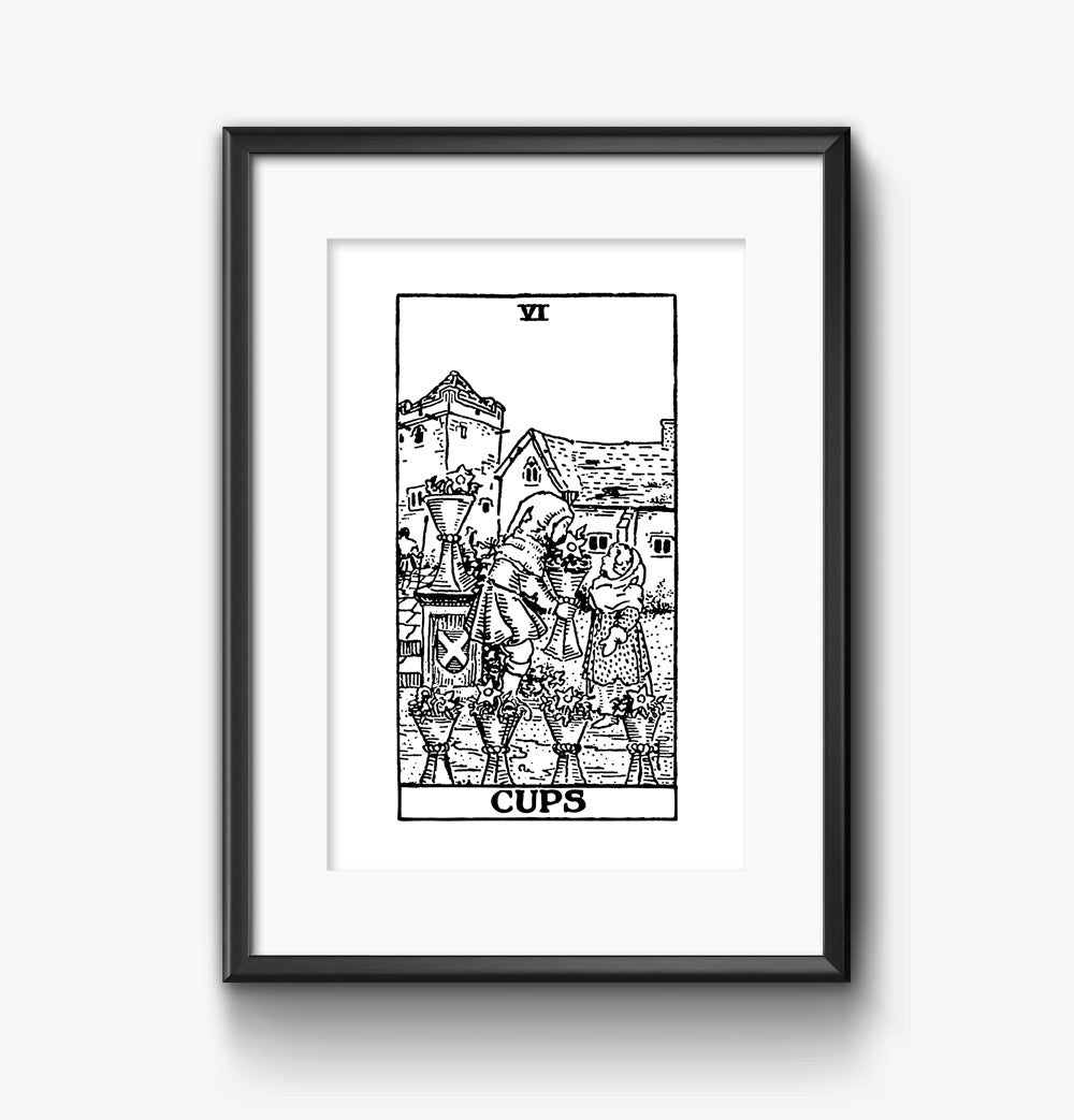 Six of Cups Tarot Card | Digital Print