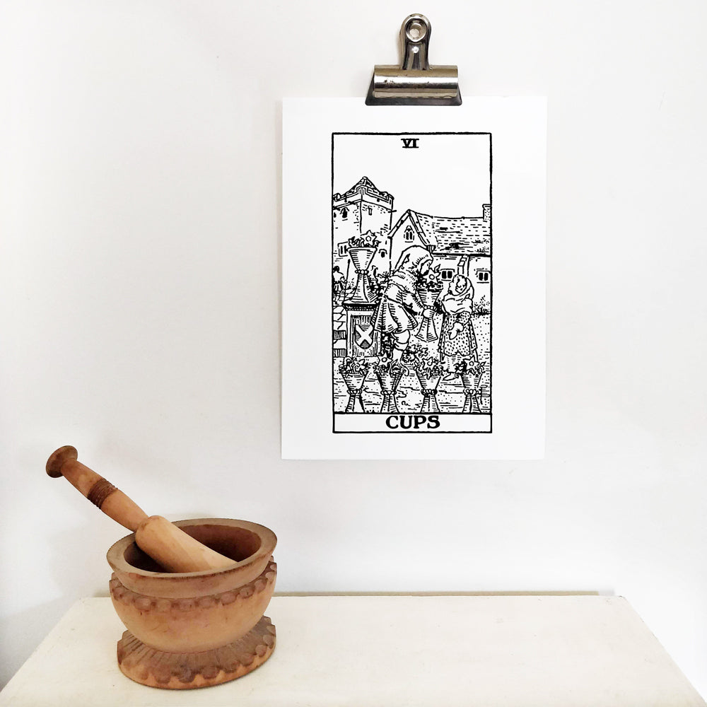 Six of Cups Tarot Card | Digital Print
