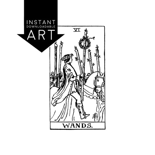 Six of Wands Tarot Card | Digital Print