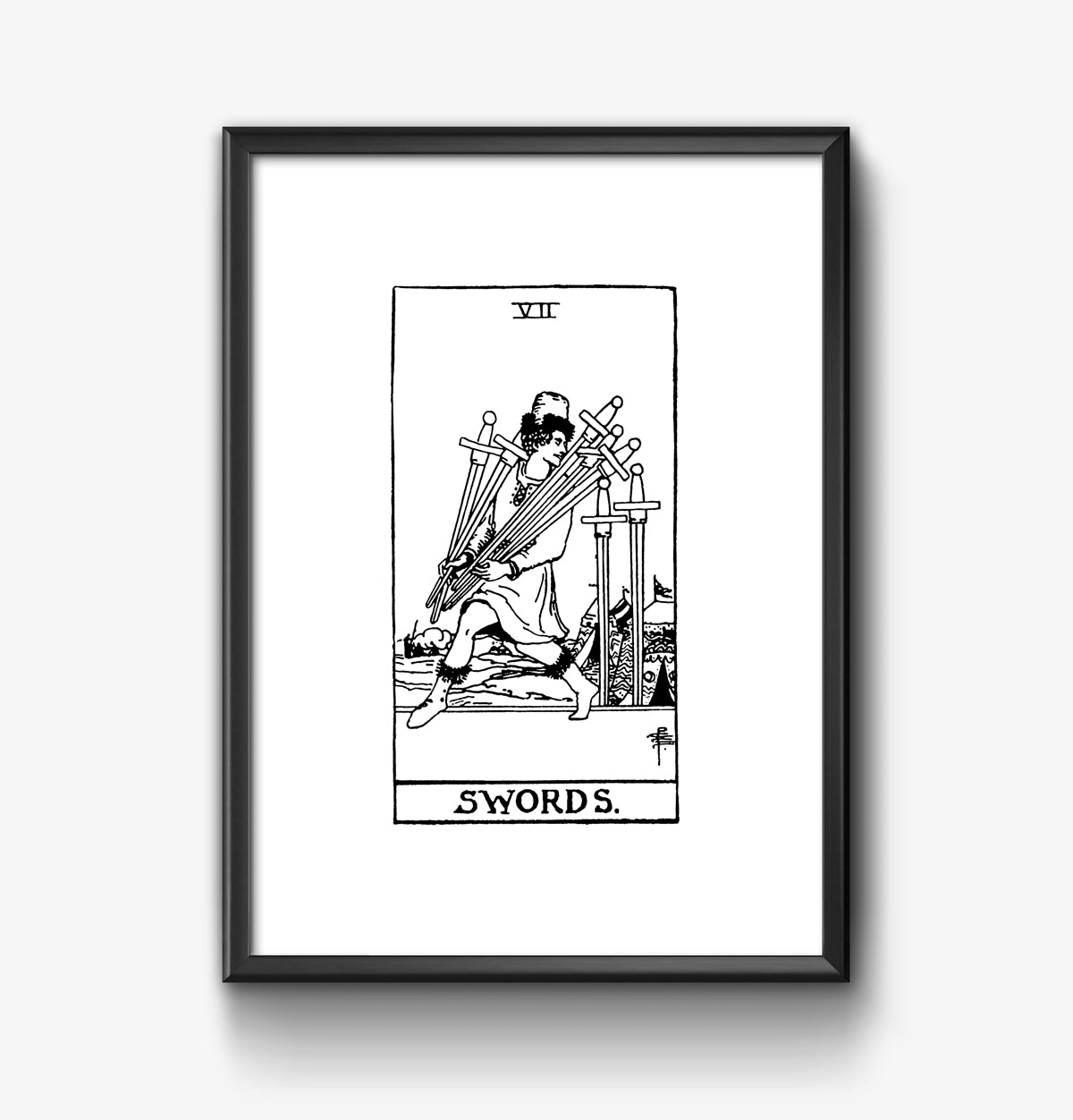 Seven of Swords Tarot Card | Digital Print