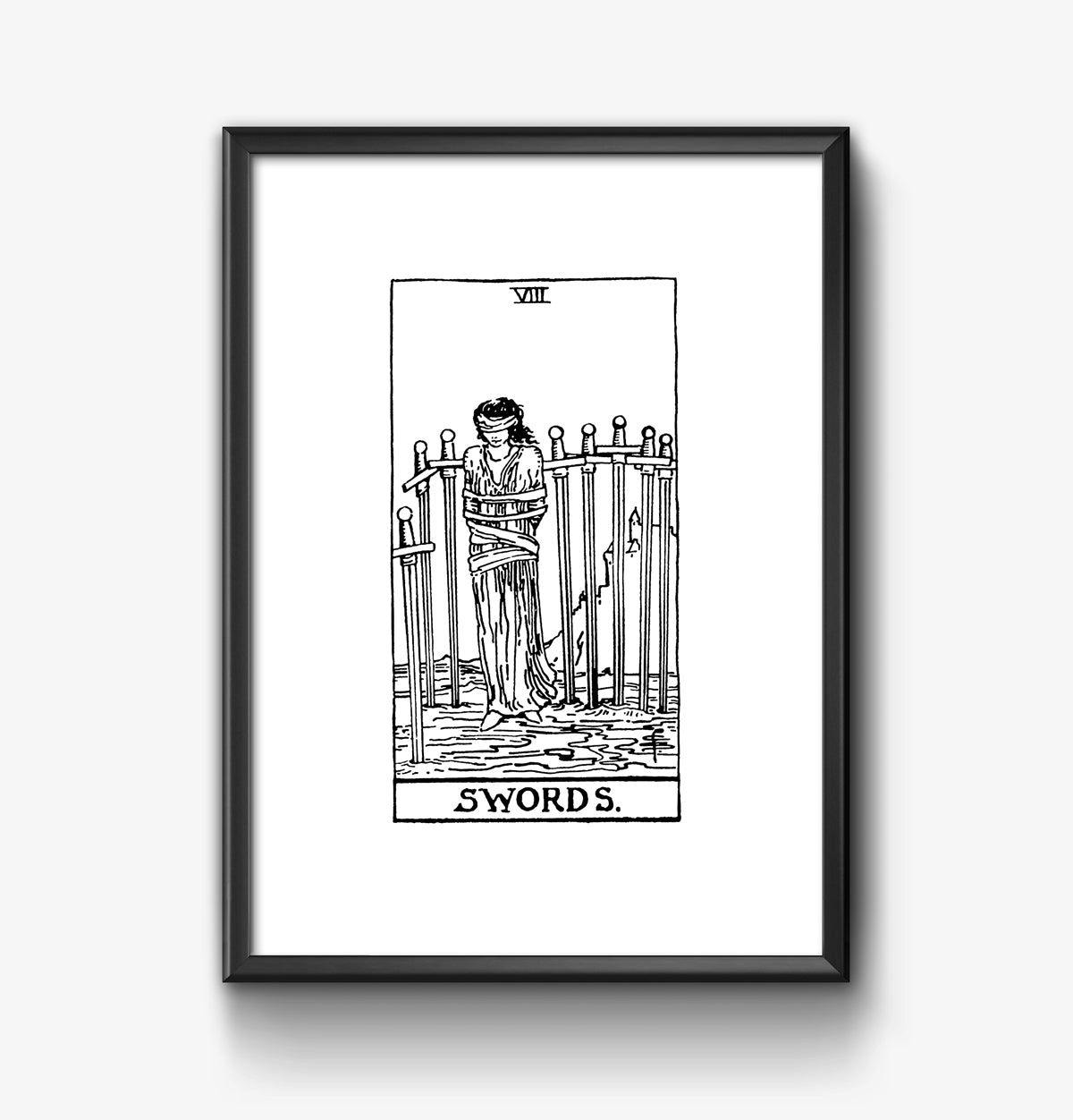 Eight of Swords Tarot Card | Digital Print
