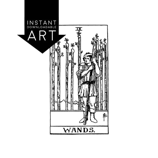 Nine of Wands Tarot Card | Digital Print