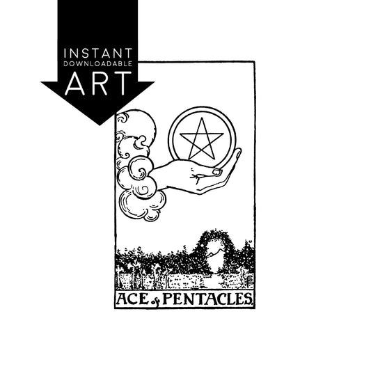 Ace of Pentacles Tarot Card | Digital Print