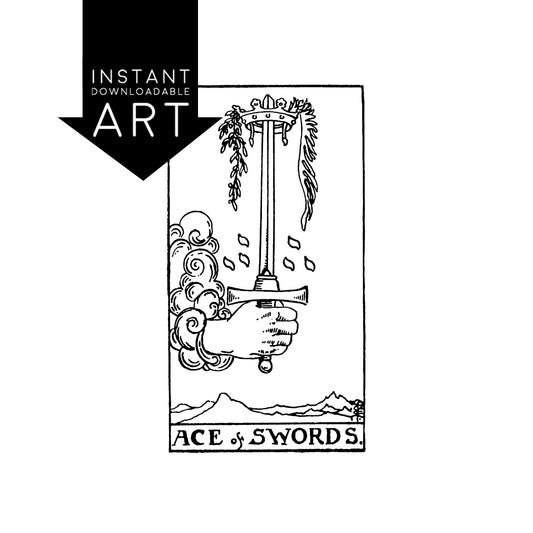 Ace of Swords Tarot Card | Digital Print