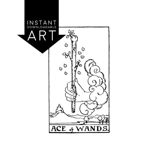 Ace of Wands Tarot Card | Digital Print