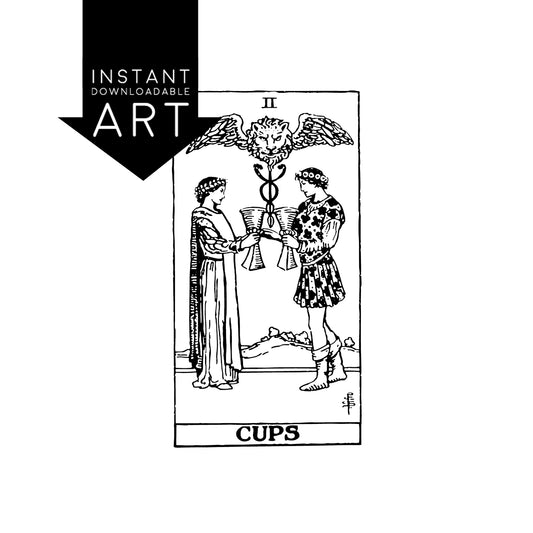 Two of Cups Tarot Card | Digital Print