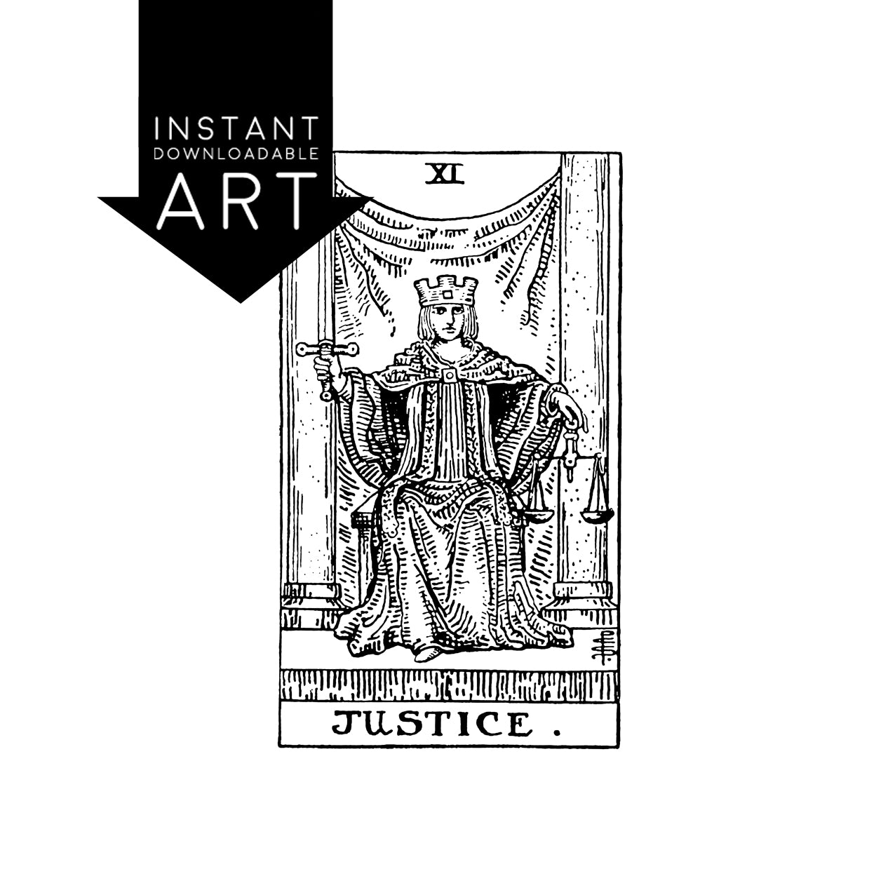 Justice Tarot Card | Digital Print
