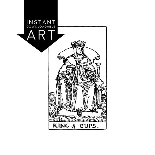 King of Cups Tarot Card | Digital Print