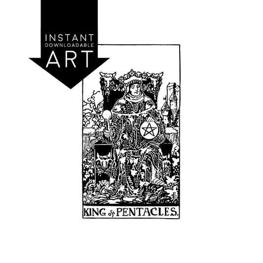 King of Pentacles Tarot Card | Digital Print