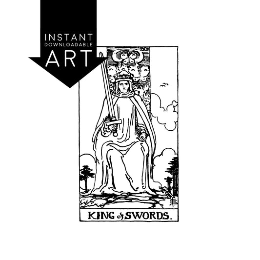 King of Swords Tarot Card | Digital Print