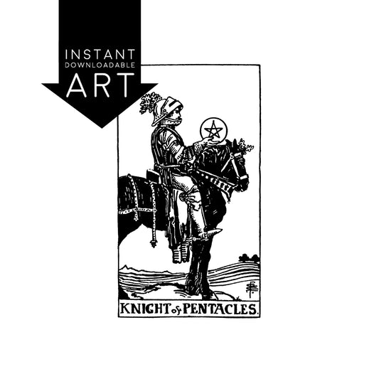 Knight of Pentacles Tarot Card | Digital Print