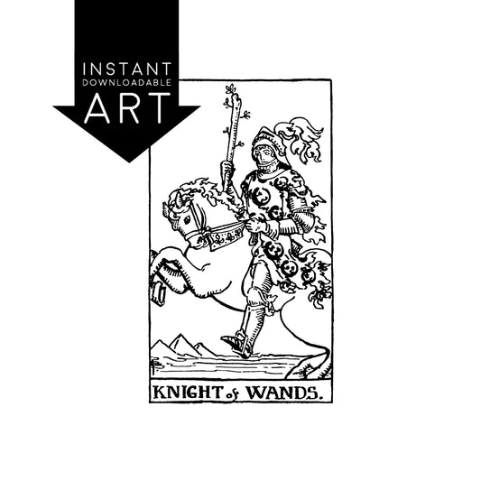 Knight of Wands Tarot Card | Digital Print