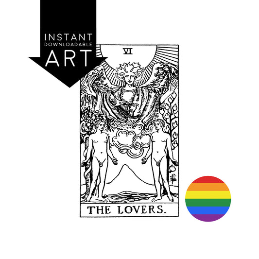 Male/Male | The Gay Lovers Tarot Card | Digital Print