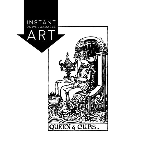 Queen of Cups Tarot Card | Digital Print