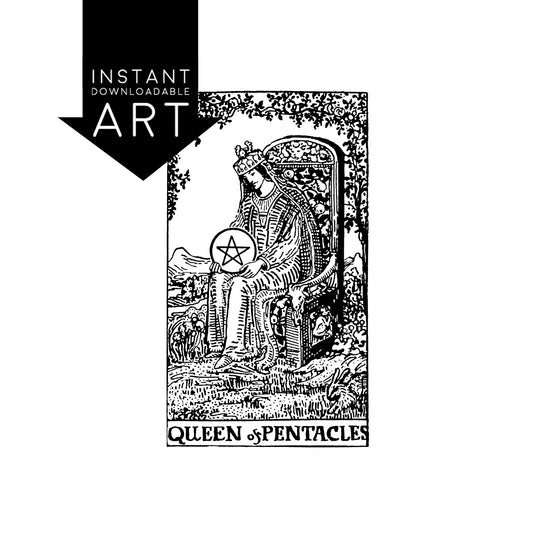 Queen of Pentacles Tarot Card | Digital Print