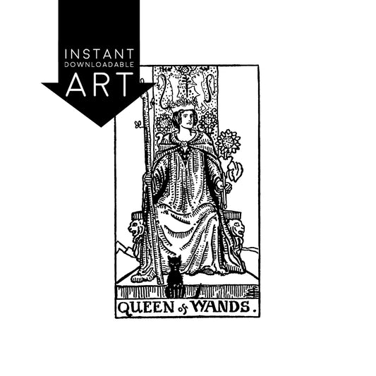 Queen of Wands Tarot Card | Digital Print