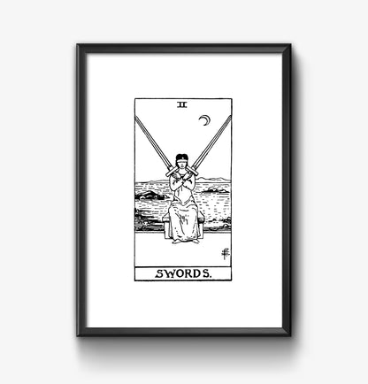 Two of Swords Tarot Card | Digital Print