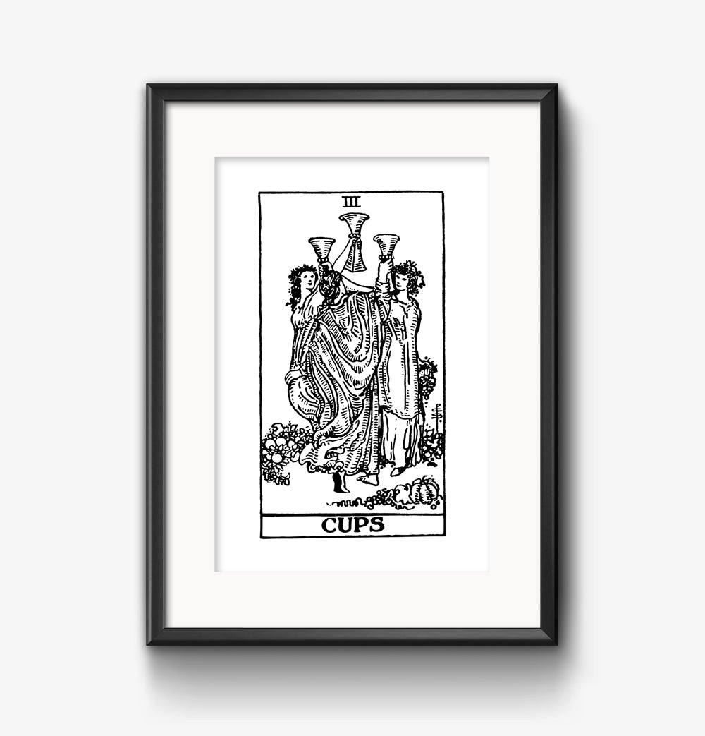 Three of Cups Tarot Card | Digital Print