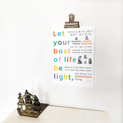 Let Your Boat of Life Be Light | Sustainable Print