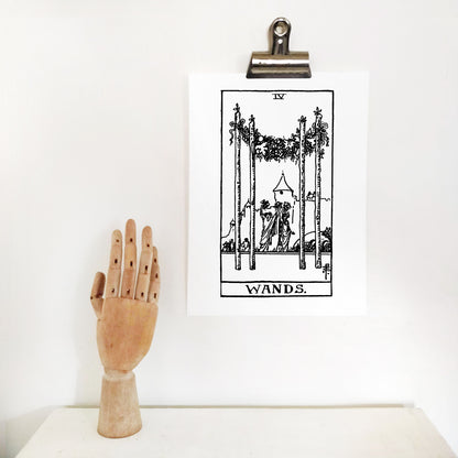 Four of Wands Tarot Card | Digital Print