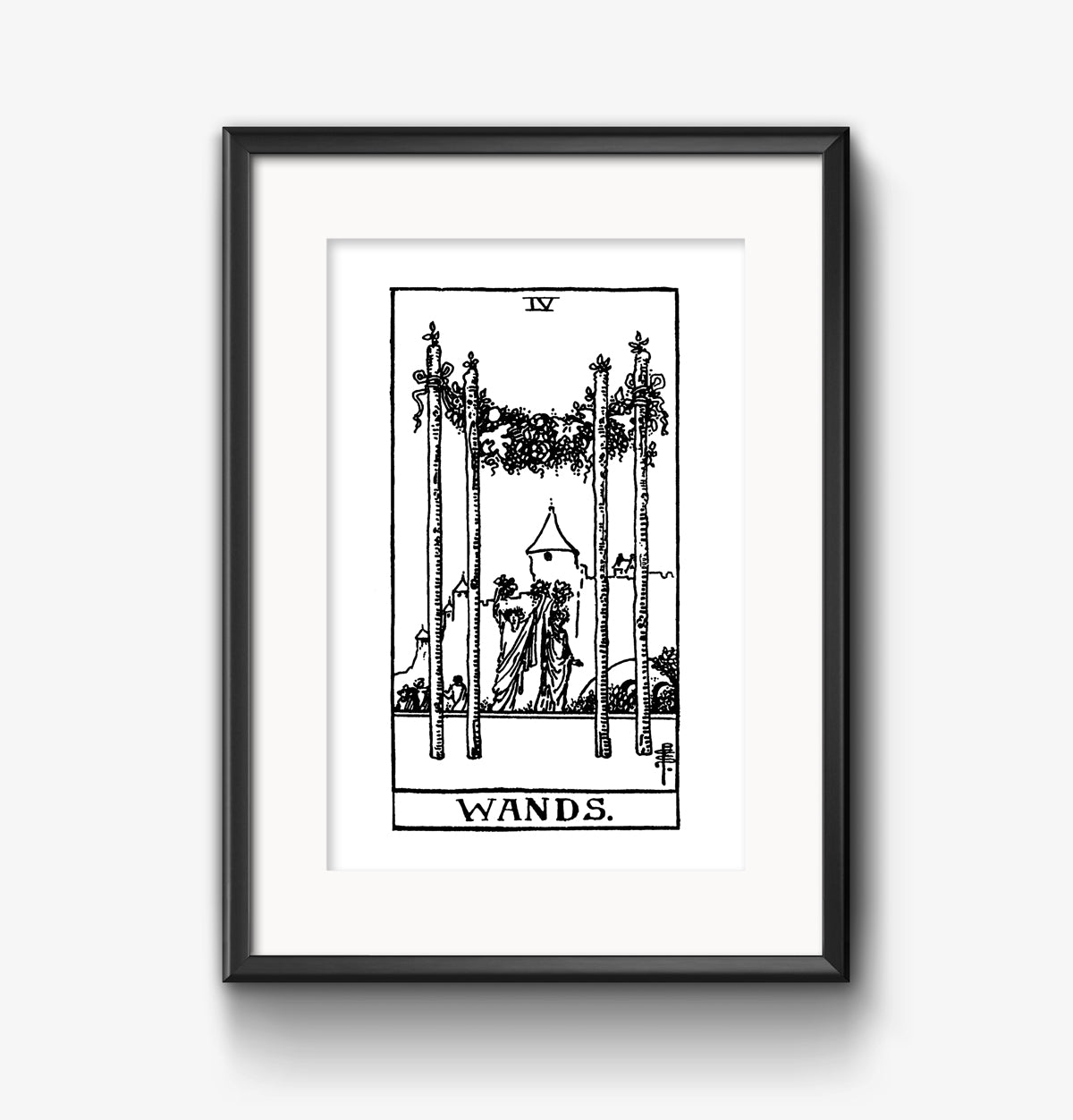 Four of Wands Tarot Card | Digital Print