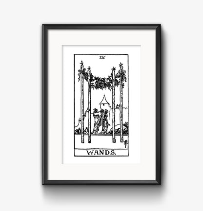 Four of Wands Tarot Card | Digital Print