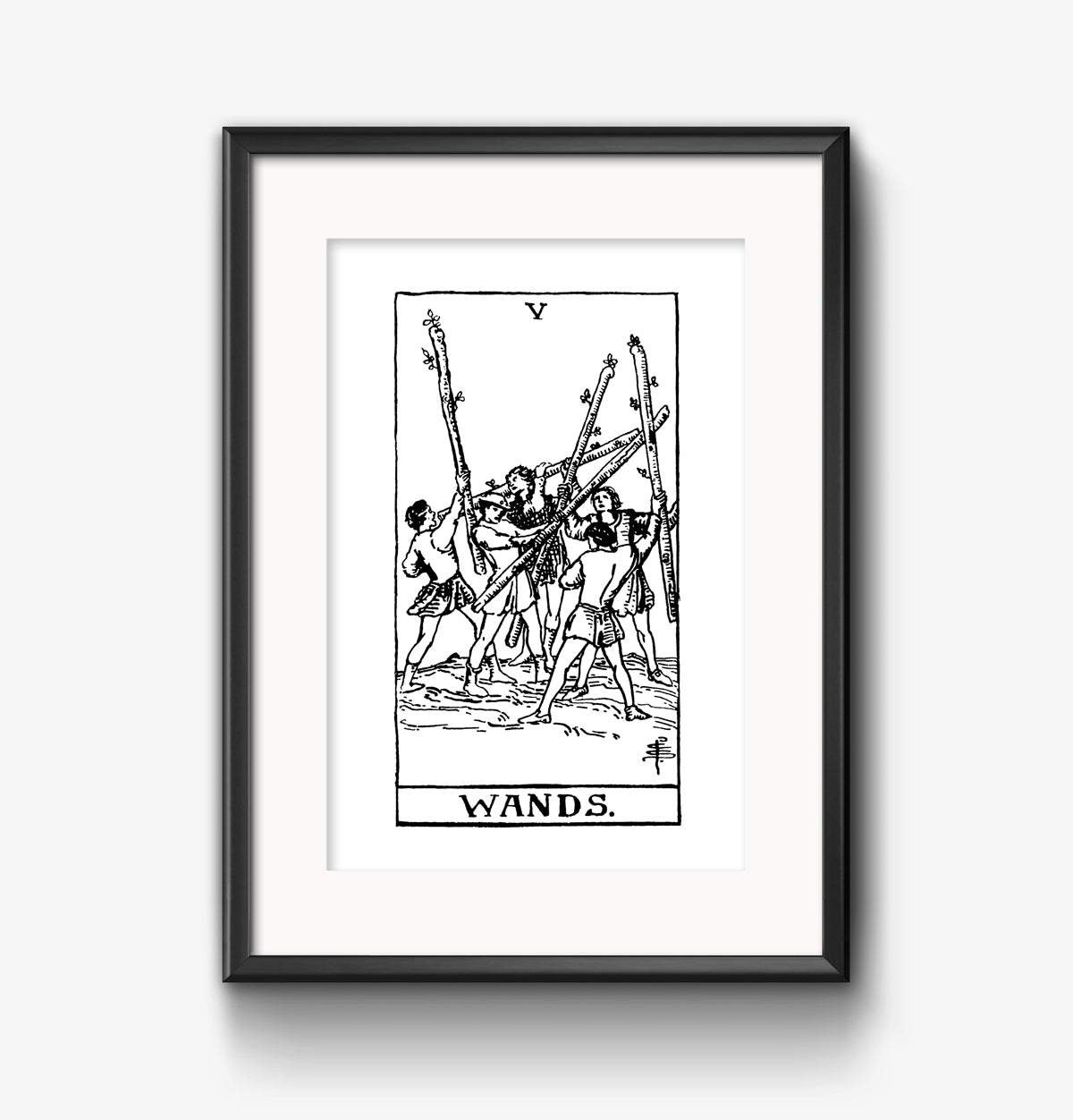 Five of Wands Tarot Card | Digital Print