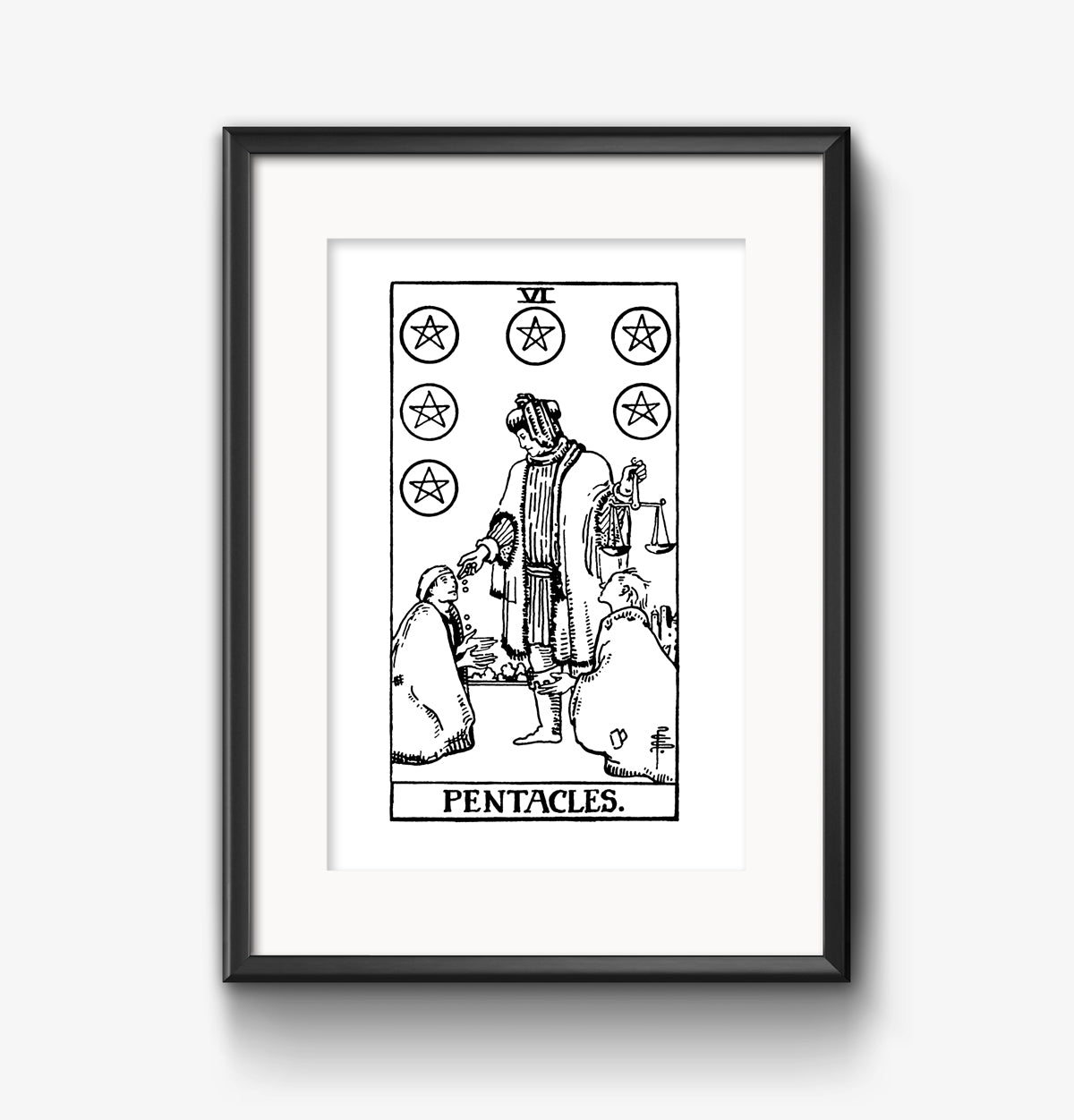 Six of Pentacles Tarot Card | Digital Print