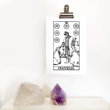 Six of Pentacles Tarot Card | Digital Print