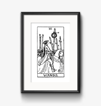 Six of Wands Tarot Card | Digital Print