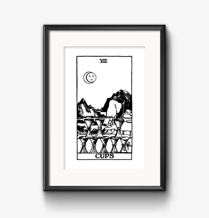 Eight of Cups Tarot Card | Digital Print