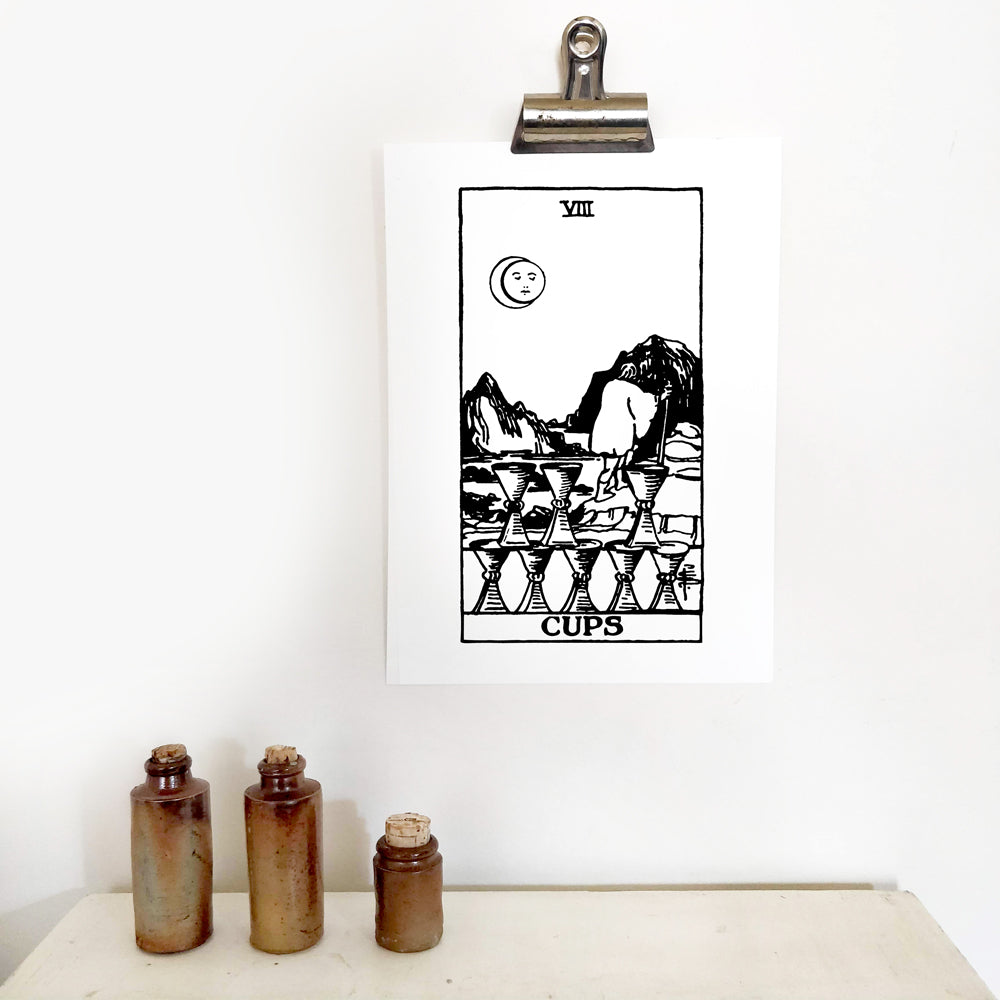 Eight of Cups Tarot Card | Digital Print