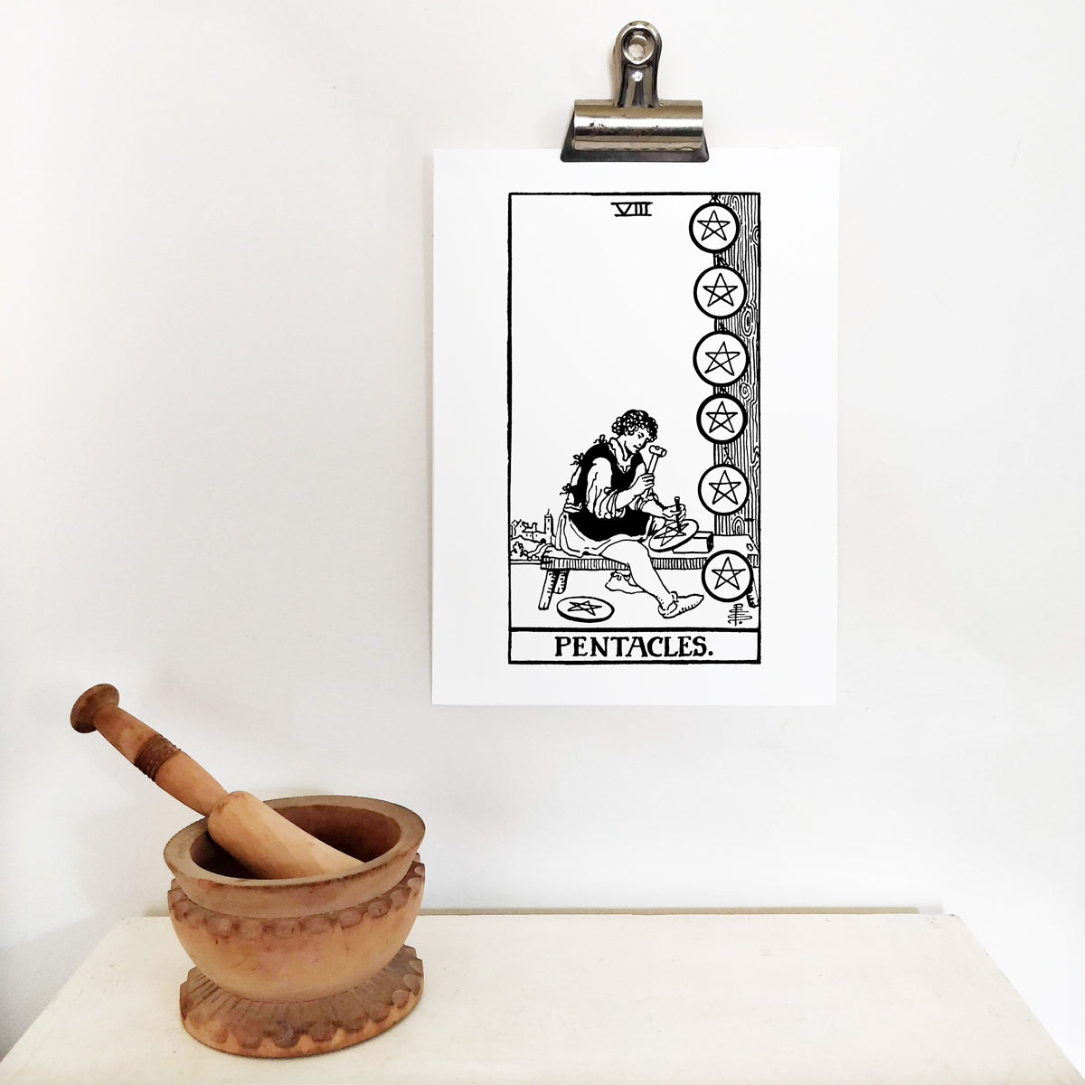 Eight of Pentacles Tarot Card | Digital Print