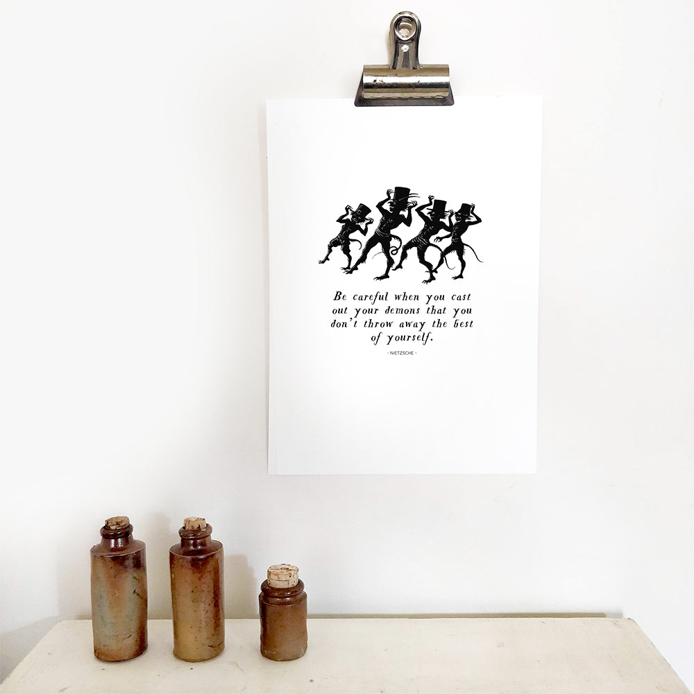 Demons Nietzsche Quote | Sustainable Print