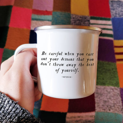 Enamel Nietzsche Demons Mug