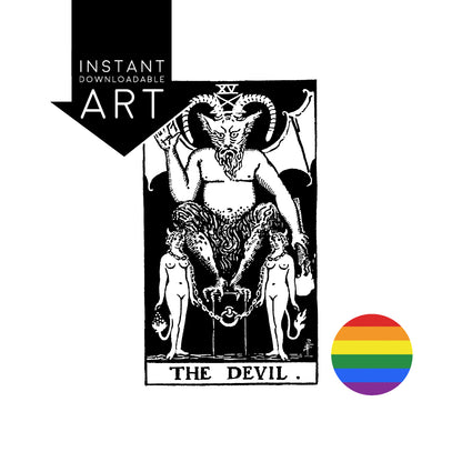 Female/Female | The Devil | Lesbian Tarot Card | Digital Print