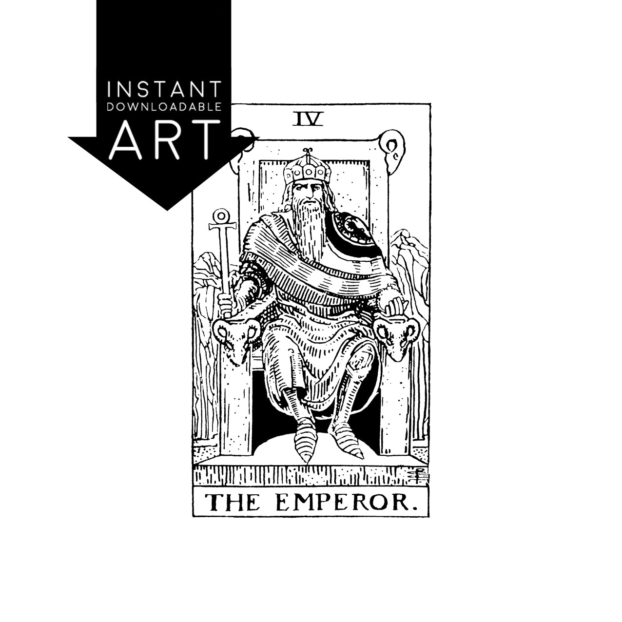 The Emperor Tarot Card | Digital Print