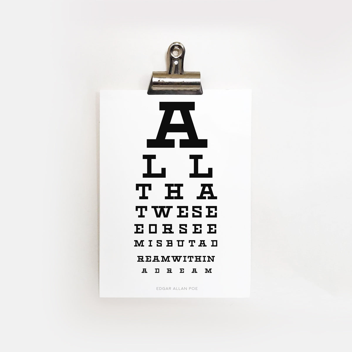 Edgar Allan Poe Eyechart | Sustainable Print