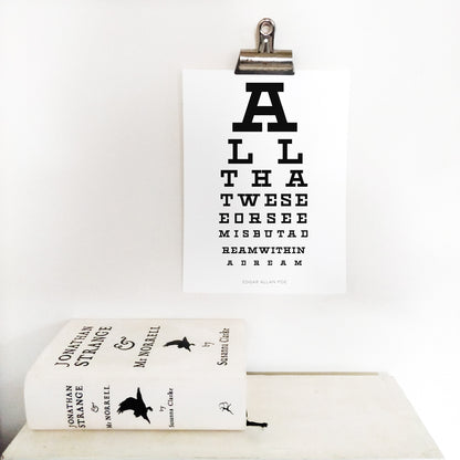 Edgar Allan Poe Eyechart | Sustainable Print